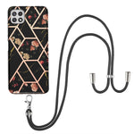 Custodia antiurto in TPU con motivo floreale in marmo con giunzione elettrolitica con cordino, For Samsung Galaxy A12 5G / M12 / F12, For Samsung Galaxy A21s, For Samsung Galaxy A22 4G EU Version / M32, For Samsung Galaxy A22 5G US Version             ...