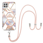 Custodia antiurto in TPU con motivo floreale in marmo con giunzione elettrolitica con cordino, For Samsung Galaxy A12 5G / M12 / F12, For Samsung Galaxy A21s, For Samsung Galaxy A22 4G EU Version / M32, For Samsung Galaxy A22 5G US Version             ...