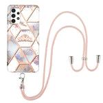 Custodia antiurto in TPU con motivo floreale in marmo con giunzione elettrolitica con cordino, For Samsung Galaxy A12 5G / M12 / F12, For Samsung Galaxy A21s, For Samsung Galaxy A22 4G EU Version / M32, For Samsung Galaxy A22 5G US Version             ...