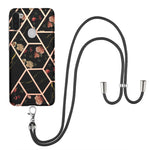 Custodia antiurto in TPU con motivo floreale in marmo con giunzione elettrolitica con cordino, For Samsung Galaxy A82 5G, For Samsung Galaxy A11 / M11