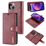DG.MING Crazy Horse Texture Flip Custodia in pelle magnetica staccabile con supporto e slot per schede e portafoglio, For iPhone 13 mini, For iPhone 13, For iPhone 13 Pro, For iPhone 13 Pro Max