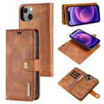 DG.MING Crazy Horse Texture Flip Custodia in pelle magnetica staccabile con supporto e slot per schede e portafoglio, For iPhone 13 mini, For iPhone 13, For iPhone 13 Pro, For iPhone 13 Pro Max