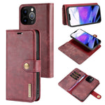 DG.MING Crazy Horse Texture Flip Custodia in pelle magnetica staccabile con supporto e slot per schede e portafoglio, For iPhone 13 mini, For iPhone 13, For iPhone 13 Pro, For iPhone 13 Pro Max