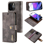 DG.MING Crazy Horse Texture Flip Custodia in pelle magnetica staccabile con supporto e slot per schede e portafoglio, For iPhone 13 mini, For iPhone 13, For iPhone 13 Pro, For iPhone 13 Pro Max