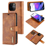 DG.MING Crazy Horse Texture Flip Custodia in pelle magnetica staccabile con supporto e slot per schede e portafoglio, For iPhone 13 mini, For iPhone 13, For iPhone 13 Pro, For iPhone 13 Pro Max