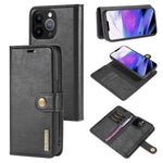 DG.MING Crazy Horse Texture Flip Custodia in pelle magnetica staccabile con supporto e slot per schede e portafoglio, For iPhone 13 mini, For iPhone 13, For iPhone 13 Pro, For iPhone 13 Pro Max