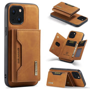 DG.MING M2 Series 3-Fold Card Bag + custodia magnetica antiurto con funzione portafoglio e supporto, For iPhone 13 mini, For iPhone 13, For iPhone 13 Pro, For iPhone 13 Pro Max
