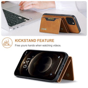 DG.MING M2 Series 3-Fold Card Bag + custodia magnetica antiurto con funzione portafoglio e supporto, For iPhone 13 mini, For iPhone 13, For iPhone 13 Pro, For iPhone 13 Pro Max