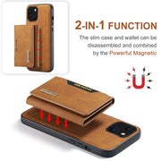 DG.MING M2 Series 3-Fold Card Bag + custodia magnetica antiurto con funzione portafoglio e supporto, For iPhone 13 mini, For iPhone 13, For iPhone 13 Pro, For iPhone 13 Pro Max