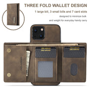 DG.MING M1 Series 3-Fold Multi Card Wallet + custodia magnetica antiurto con funzione di supporto, For iPhone 13 mini, For iPhone 13, For iPhone 13 Pro, For iPhone 13 Pro Max
