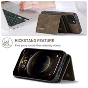 DG.MING M1 Series 3-Fold Multi Card Wallet + custodia magnetica antiurto con funzione di supporto, For iPhone 13 mini, For iPhone 13, For iPhone 13 Pro, For iPhone 13 Pro Max