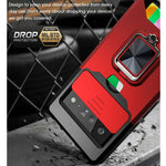 Cover per fotocamera scorrevole Design Custodia antiurto per PC + TPU con supporto per anello e slot per schede, For Google Pixel 6