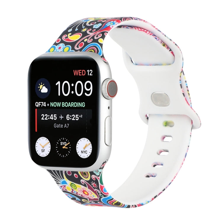 Cinturino di ricambio stampato con 8 fibbie per Apple Watch Series, 7 45mm / 6 & SE & 5 & 4 44mm / 3 & 2 & 1 42mm, 7 41mm / 6 & SE & 5 & 4 40mm / 3 & 2 & 1 38mm
