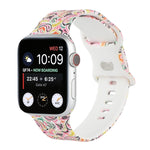 Cinturino di ricambio stampato con 8 fibbie per Apple Watch Series, 7 45mm / 6 & SE & 5 & 4 44mm / 3 & 2 & 1 42mm, 7 41mm / 6 & SE & 5 & 4 40mm / 3 & 2 & 1 38mm