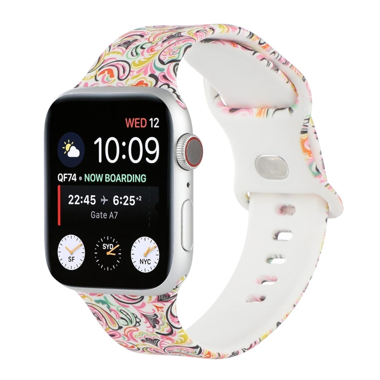 Cinturino di ricambio stampato con 8 fibbie per Apple Watch Series, 7 45mm / 6 & SE & 5 & 4 44mm / 3 & 2 & 1 42mm, 7 41mm / 6 & SE & 5 & 4 40mm / 3 & 2 & 1 38mm