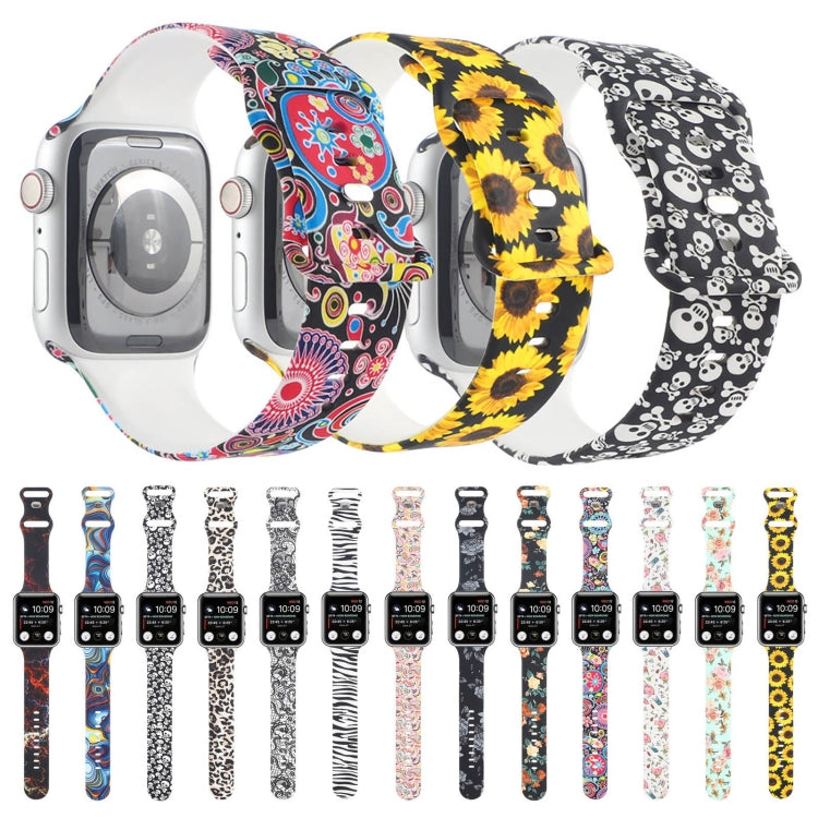 Cinturino di ricambio stampato con 8 fibbie per Apple Watch Series, 7 45mm / 6 & SE & 5 & 4 44mm / 3 & 2 & 1 42mm, 7 41mm / 6 & SE & 5 & 4 40mm / 3 & 2 & 1 38mm