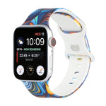 Cinturino di ricambio stampato con 8 fibbie per Apple Watch Series, 7 45mm / 6 & SE & 5 & 4 44mm / 3 & 2 & 1 42mm, 7 41mm / 6 & SE & 5 & 4 40mm / 3 & 2 & 1 38mm