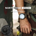 NORTH EDGE Orologio intelligente elettronico per sport all'aria aperta impermeabile multifunzione, supporto misurazione dell'umidità / previsioni meteo / misurazione della velocità, Silicone Strap