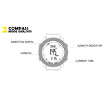 NORTH EDGE Orologio intelligente elettronico per sport all'aria aperta impermeabile multifunzione, supporto misurazione dell'umidità / previsioni meteo / misurazione della velocità, Silicone Strap