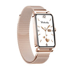 ZX19 Schermo HD da 1,45 pollici Bluetooth 5.0 IP68 Orologio intelligente da donna impermeabile, supporto monitor del sonno / promemoria ciclo mestruale / cardiofrequenzimetro / monitoraggio dell'ossigeno nel sangue, stile: cinturino milanese           ...