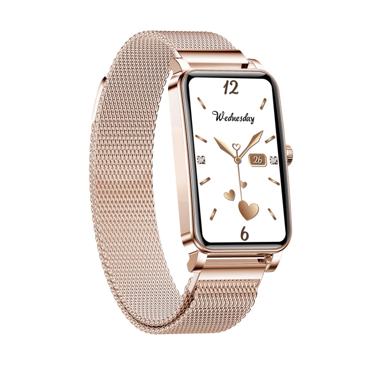 ZX19 Schermo HD da 1,45 pollici Bluetooth 5.0 IP68 Orologio intelligente da donna impermeabile, supporto monitor del sonno / promemoria ciclo mestruale / cardiofrequenzimetro / monitoraggio dell'ossigeno nel sangue, stile: cinturino milanese           ...