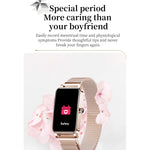 ZX19 Schermo HD da 1,45 pollici Bluetooth 5.0 IP68 Orologio intelligente da donna impermeabile, supporto monitor del sonno / promemoria ciclo mestruale / cardiofrequenzimetro / monitoraggio dell'ossigeno nel sangue, stile: cinturino milanese           ...