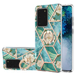 Custodia antiurto in TPU con motivo floreale in marmo con giunzione elettrolitica con supporto per anello di strass, For Samsung Galaxy S20 Ultra, For Samsung Galaxy S20 FE / S20 Lite, For Samsung Galaxy A32 5G, For Samsung Galaxy A32 4G EU Version    ...
