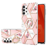 Custodia antiurto in TPU con motivo floreale in marmo con giunzione elettrolitica con supporto per anello di strass, For Samsung Galaxy S20 Ultra, For Samsung Galaxy S20 FE / S20 Lite, For Samsung Galaxy A32 5G, For Samsung Galaxy A32 4G EU Version    ...