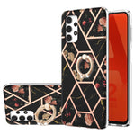 Custodia antiurto in TPU con motivo floreale in marmo con giunzione elettrolitica con supporto per anello di strass, For Samsung Galaxy S20 Ultra, For Samsung Galaxy S20 FE / S20 Lite, For Samsung Galaxy A32 5G, For Samsung Galaxy A32 4G EU Version    ...