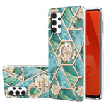 Custodia antiurto in TPU con motivo floreale in marmo con giunzione elettrolitica con supporto per anello di strass, For Samsung Galaxy S20 Ultra, For Samsung Galaxy S20 FE / S20 Lite, For Samsung Galaxy A32 5G, For Samsung Galaxy A32 4G EU Version    ...