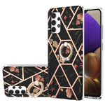 Custodia antiurto in TPU con motivo floreale in marmo con giunzione elettrolitica con supporto per anello di strass, For Samsung Galaxy S20 Ultra, For Samsung Galaxy S20 FE / S20 Lite, For Samsung Galaxy A32 5G, For Samsung Galaxy A32 4G EU Version    ...