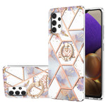 Custodia antiurto in TPU con motivo floreale in marmo con giunzione elettrolitica con supporto per anello di strass, For Samsung Galaxy S20 Ultra, For Samsung Galaxy S20 FE / S20 Lite, For Samsung Galaxy A32 5G, For Samsung Galaxy A32 4G EU Version    ...