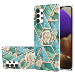Custodia antiurto in TPU con motivo floreale in marmo con giunzione elettrolitica con supporto per anello di strass, For Samsung Galaxy S20 Ultra, For Samsung Galaxy S20 FE / S20 Lite, For Samsung Galaxy A32 5G, For Samsung Galaxy A32 4G EU Version    ...