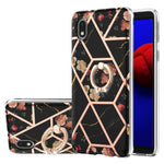 Custodia antiurto in TPU con motivo floreale in marmo con giunzione elettrolitica con supporto per anello di strass, For Samsung Galaxy S20 Ultra, For Samsung Galaxy S20 FE / S20 Lite, For Samsung Galaxy A32 5G, For Samsung Galaxy A32 4G EU Version    ...