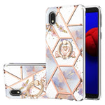 Custodia antiurto in TPU con motivo floreale in marmo con giunzione elettrolitica con supporto per anello di strass, For Samsung Galaxy S20 Ultra, For Samsung Galaxy S20 FE / S20 Lite, For Samsung Galaxy A32 5G, For Samsung Galaxy A32 4G EU Version    ...