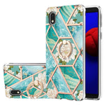 Custodia antiurto in TPU con motivo floreale in marmo con giunzione elettrolitica con supporto per anello di strass, For Samsung Galaxy S20 Ultra, For Samsung Galaxy S20 FE / S20 Lite, For Samsung Galaxy A32 5G, For Samsung Galaxy A32 4G EU Version    ...