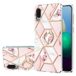 Custodia antiurto in TPU con motivo floreale in marmo con giunzione elettrolitica con supporto per anello di strass, For Samsung Galaxy S20 Ultra, For Samsung Galaxy S20 FE / S20 Lite, For Samsung Galaxy A32 5G, For Samsung Galaxy A32 4G EU Version    ...