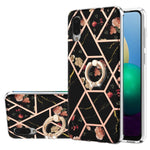 Custodia antiurto in TPU con motivo floreale in marmo con giunzione elettrolitica con supporto per anello di strass, For Samsung Galaxy S20 Ultra, For Samsung Galaxy S20 FE / S20 Lite, For Samsung Galaxy A32 5G, For Samsung Galaxy A32 4G EU Version    ...