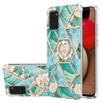 Custodia antiurto in TPU con motivo floreale in marmo con giunzione elettrolitica con supporto per anello di strass, For Samsung Galaxy A02s 164mm, For Samsung Galaxy A02S 166mm, For Samsung Galaxy A12 5G/F12/M12, For Samsung Galaxy A21s               ...
