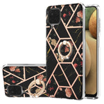 Custodia antiurto in TPU con motivo floreale in marmo con giunzione elettrolitica con supporto per anello di strass, For Samsung Galaxy A02s 164mm, For Samsung Galaxy A02S 166mm, For Samsung Galaxy A12 5G/F12/M12, For Samsung Galaxy A21s               ...