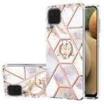 Custodia antiurto in TPU con motivo floreale in marmo con giunzione elettrolitica con supporto per anello di strass, For Samsung Galaxy A02s 164mm, For Samsung Galaxy A02S 166mm, For Samsung Galaxy A12 5G/F12/M12, For Samsung Galaxy A21s               ...
