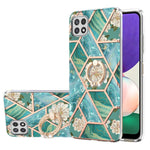 Custodia antiurto in TPU con motivo floreale in marmo con giunzione elettrolitica con supporto per anello di strass, For Samsung Galaxy A02s 164mm, For Samsung Galaxy A02S 166mm, For Samsung Galaxy A12 5G/F12/M12, For Samsung Galaxy A21s               ...