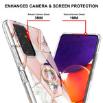 Custodia antiurto in TPU con motivo floreale in marmo con giunzione elettrolitica con supporto per anello di strass, For Samsung Galaxy A82 5G, For Samsung Galaxy M11/A11 US/EU