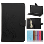 Custodia in pelle a vibrazione orizzontale con motivo a fiore di farfalla con supporto, fessure per carte e portafoglio, For Samsung Galaxy Tab A7 Lite / T220, For Samsung Galaxy Tab S6 Lite / P610