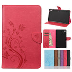 Custodia in pelle a vibrazione orizzontale con motivo a fiore di farfalla con supporto, fessure per carte e portafoglio, For Samsung Galaxy Tab A7 Lite / T220, For Samsung Galaxy Tab S6 Lite / P610