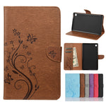 Custodia in pelle a vibrazione orizzontale con motivo a fiore di farfalla con supporto, fessure per carte e portafoglio, For Samsung Galaxy Tab A7 Lite / T220, For Samsung Galaxy Tab S6 Lite / P610