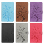 Custodia in pelle a vibrazione orizzontale con motivo a fiore di farfalla con supporto, fessure per carte e portafoglio, For Samsung Galaxy Tab A7 Lite / T220, For Samsung Galaxy Tab S6 Lite / P610