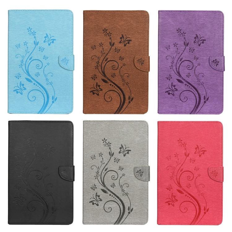Custodia in pelle a vibrazione orizzontale con motivo a fiore di farfalla con supporto, fessure per carte e portafoglio, For Samsung Galaxy Tab A7 Lite / T220, For Samsung Galaxy Tab S6 Lite / P610