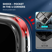 Custodia protettiva antiurto trasparente in TPU + PC, For iPhone 11, For iPhone 11 Pro, For iPhone 11 Pro Max, For iPhone 12 Pro Max, For iPhone 12 Pro, For iPhone 12