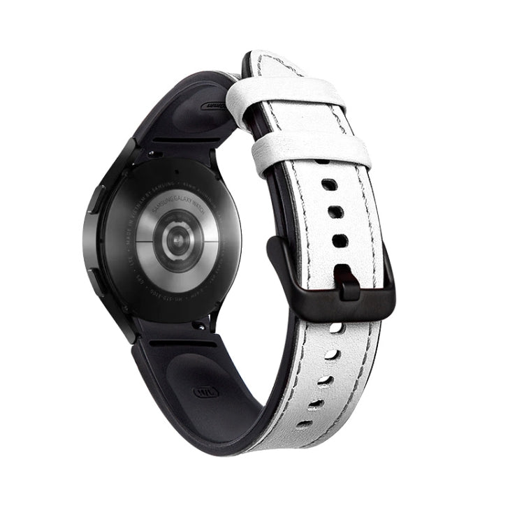 Cinturino di ricambio per cinturino con fibbia nera in silicone + pelle, For Samsung Galaxy Watch4